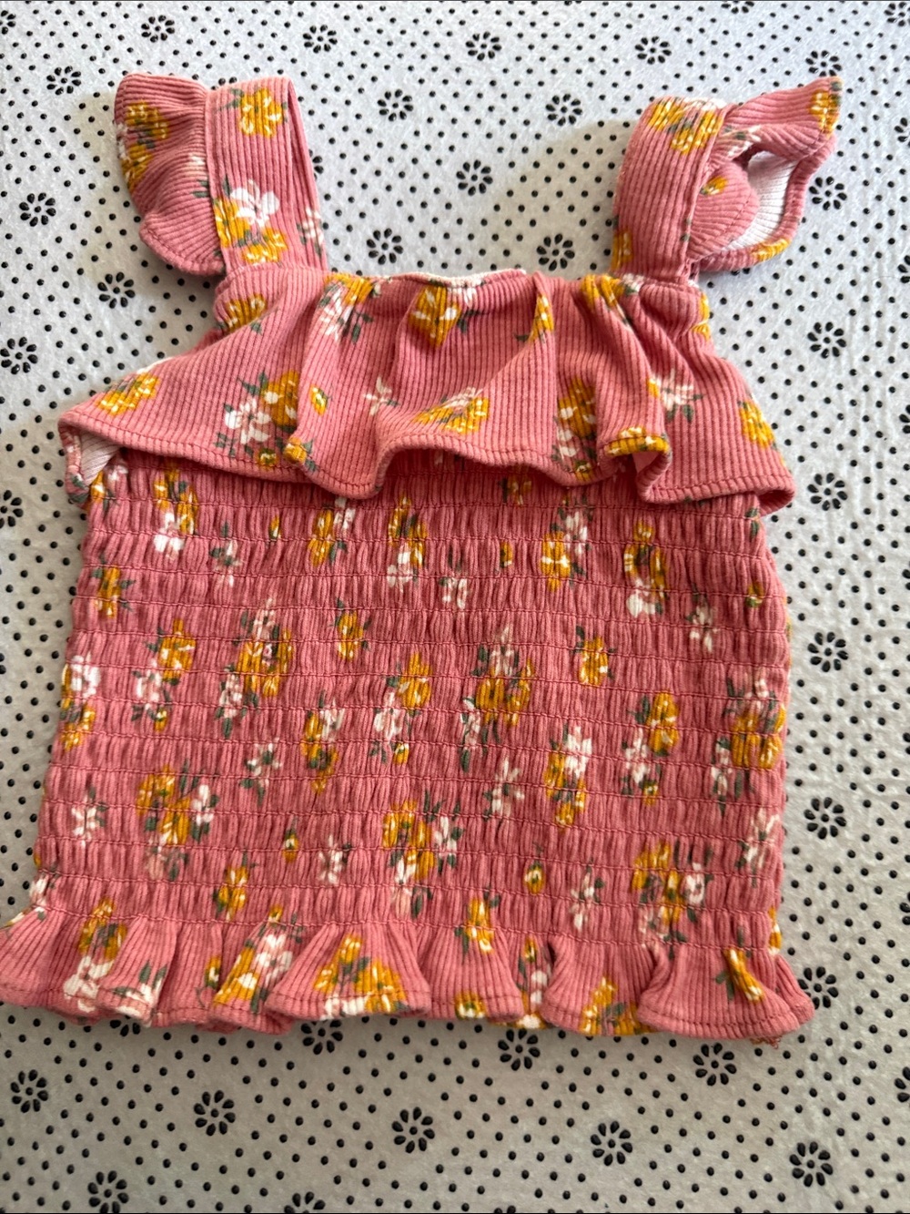 🛍 Little Lass Dusty Rose Floral Tank & Leggings Set SIZE 12 MONTHS 🛍 - Picture 3 of 4